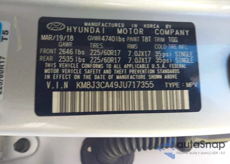 2018 Hyundai Tucson Sel from USA, damaged, VIN KM8J3CA49JU717355